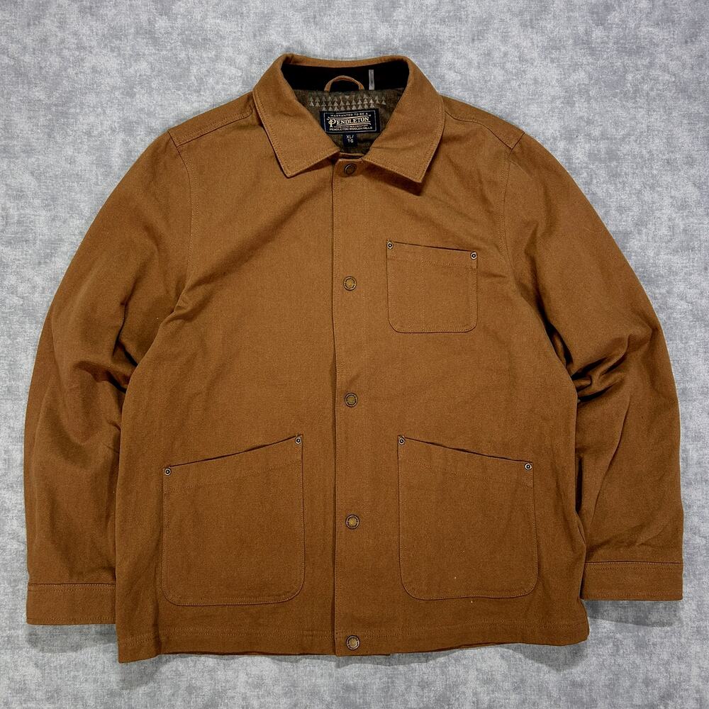 Pendleton Mills Canvas Chore Jacket brown workwear outdoors field barn mens XL